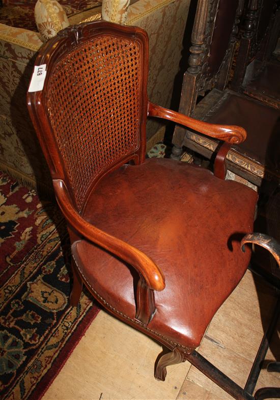 Bergere leather seat chair